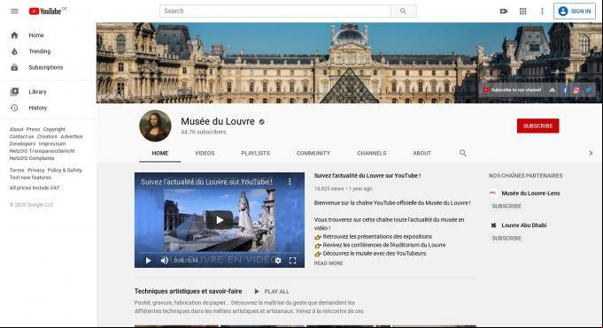 Le Louvre sur Youtube Le Louvre sur Youtube